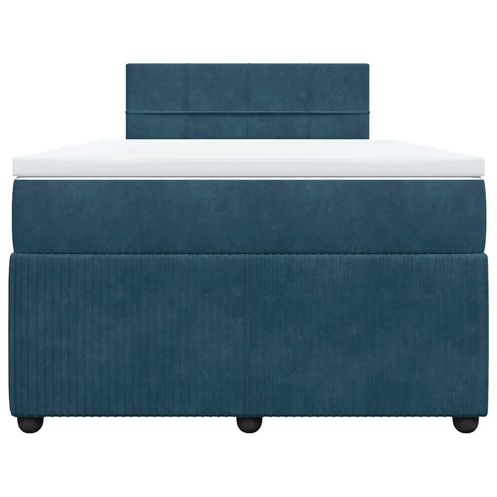 Giroletto a Molle con Materasso Blu 120x190 cm in Velluto