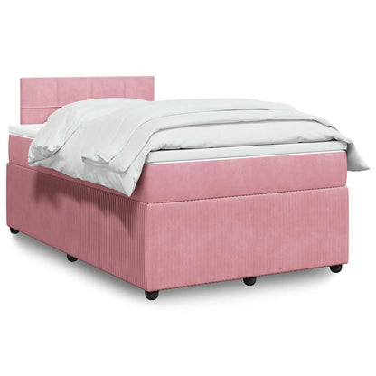 Giroletto a Molle con Materasso Rosa 120x190 cm in Velluto | homemem39