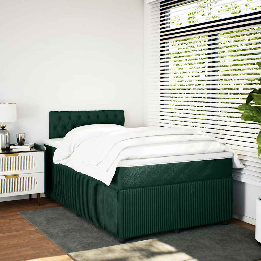 Giroletto a Molle con Materasso Verde Scuro 120x190 cm Velluto | homemem39