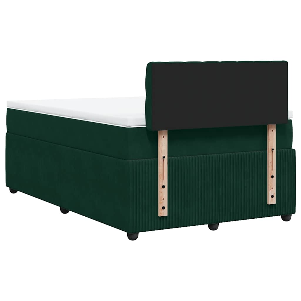 Giroletto a Molle con Materasso Verde Scuro 120x190 cm Velluto | homemem39