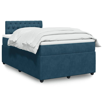 Giroletto a Molle con Materasso Blu 120x190 cm in Velluto