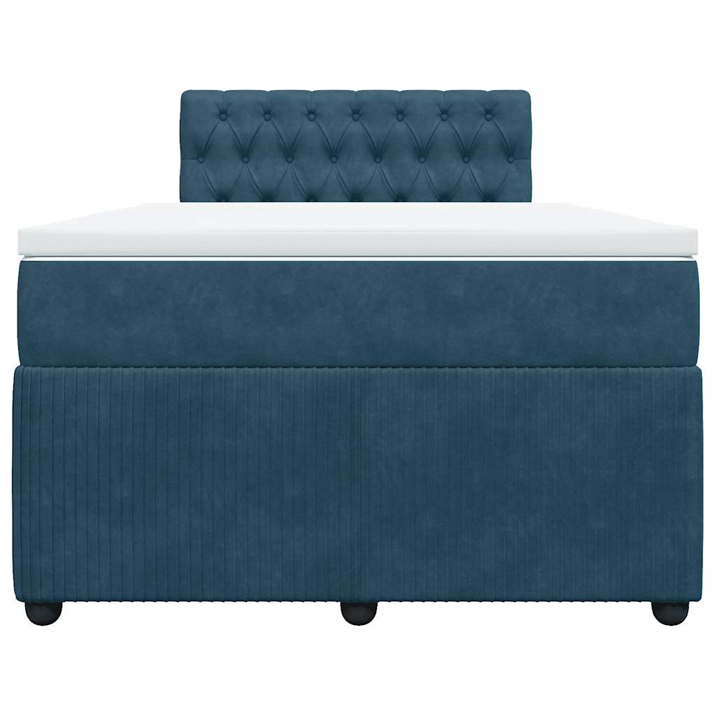 Giroletto a Molle con Materasso Blu 120x190 cm in Velluto