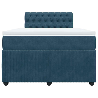 Giroletto a Molle con Materasso Blu 120x190 cm in Velluto