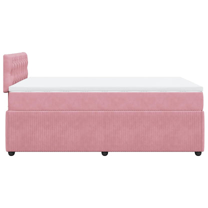 Giroletto a Molle con Materasso Rosa 120x190 cm in Velluto | homemem39