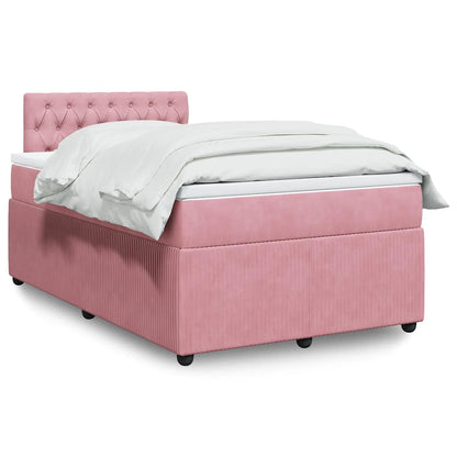 Giroletto a Molle con Materasso Rosa 120x190 cm in Velluto | homemem39