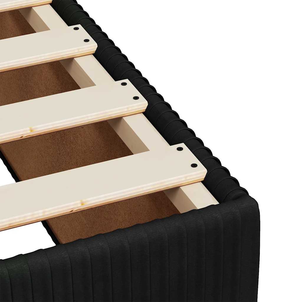 Giroletto a Molle con Materasso Nero 120x190 cm in Velluto - homemem39