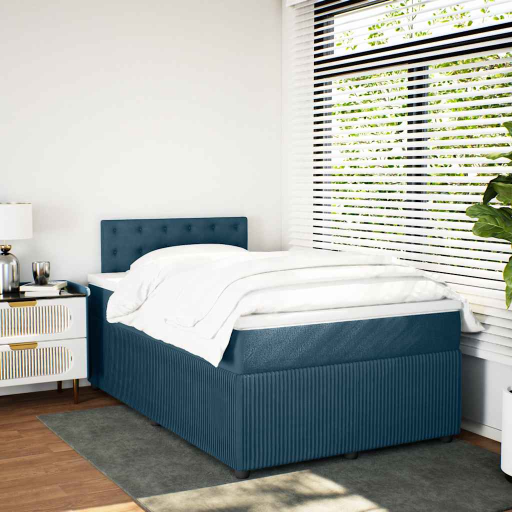 Giroletto a Molle con Materasso Blu 120x190 cm in Velluto | homemem39
