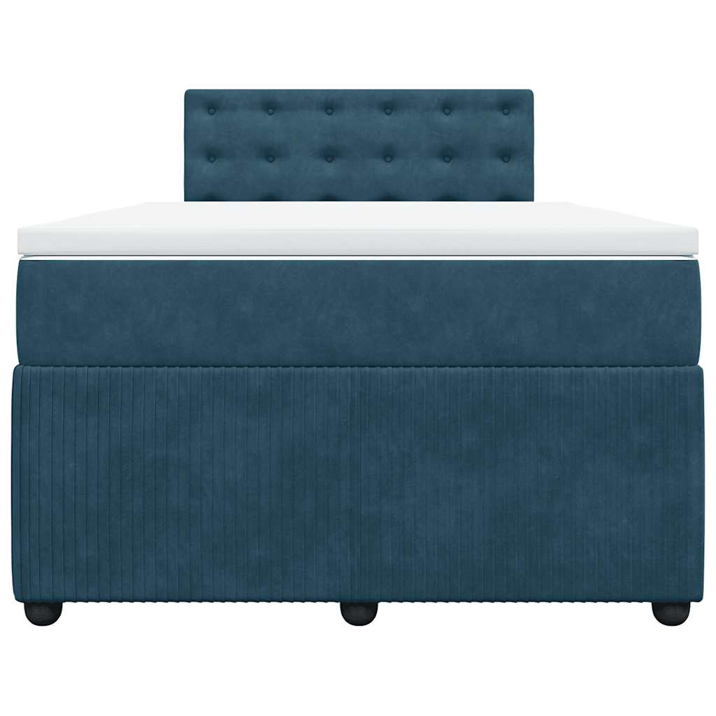 Giroletto a Molle con Materasso Blu 120x190 cm in Velluto