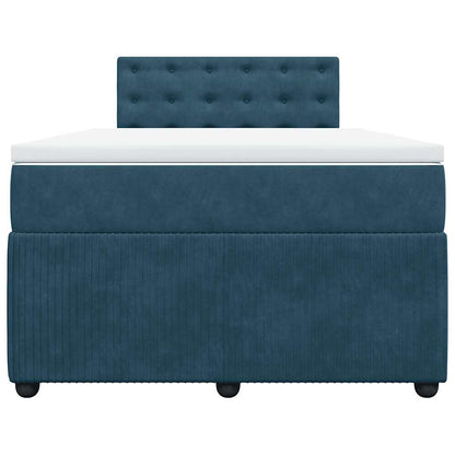 Giroletto a Molle con Materasso Blu 120x190 cm in Velluto
