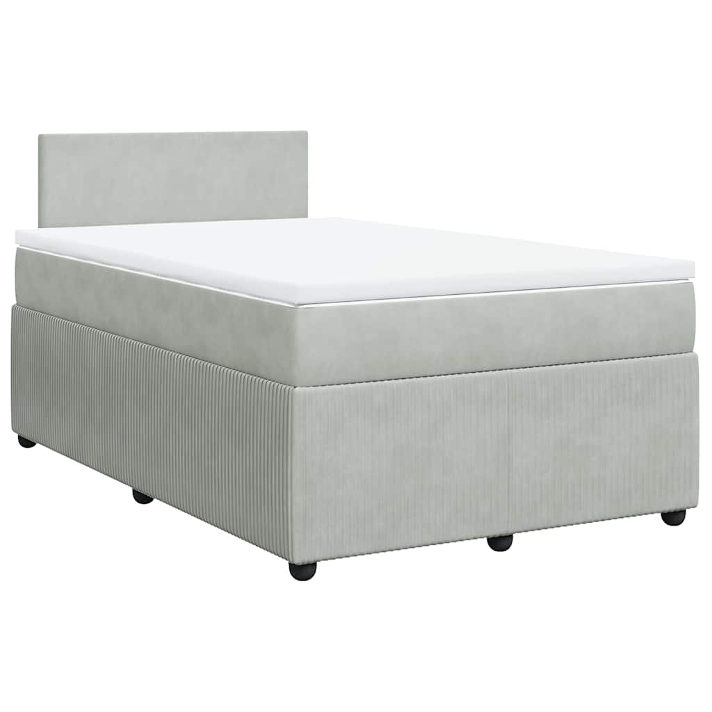 Giroletto a Molle con Materasso Grigio Chiaro 120x200cm Velluto | homemem39