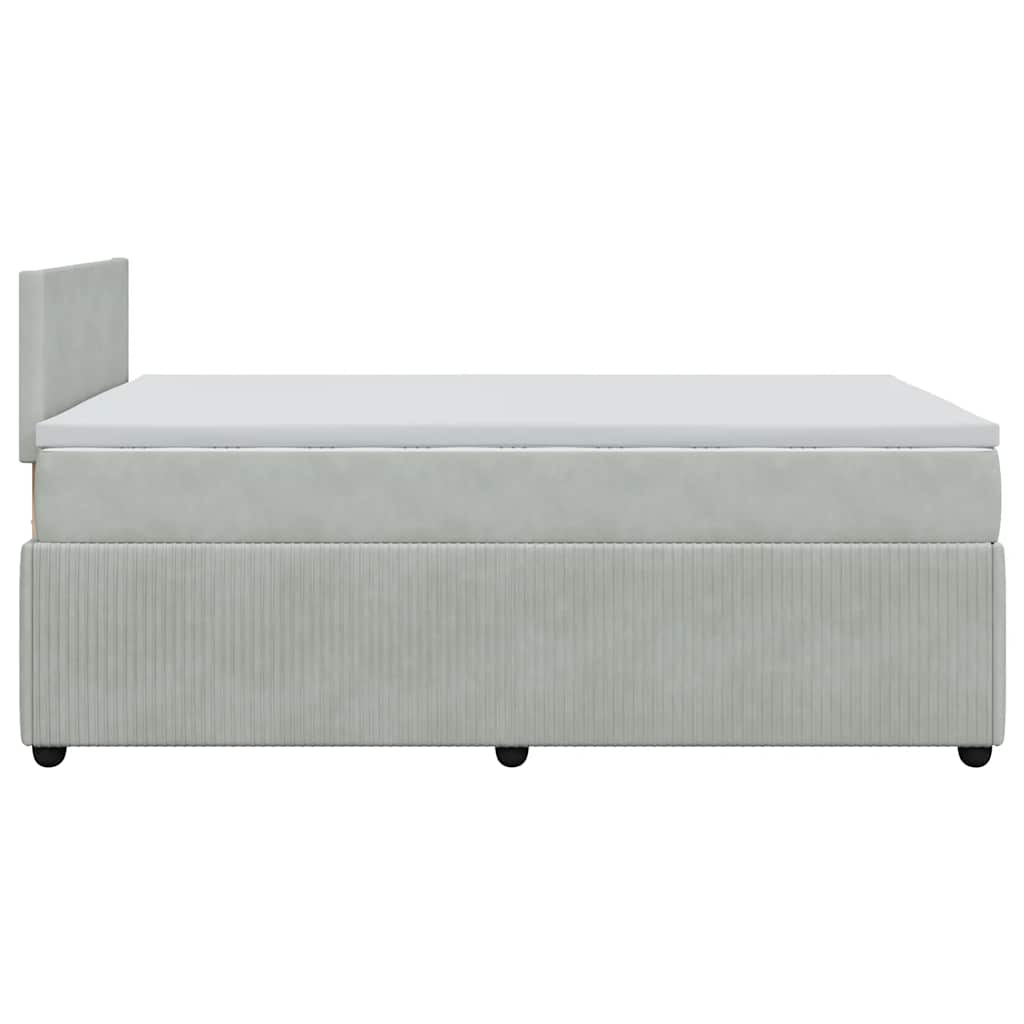 Giroletto a Molle con Materasso Grigio Chiaro 120x200cm Velluto | homemem39