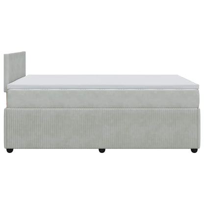 Giroletto a Molle con Materasso Grigio Chiaro 120x200cm Velluto | homemem39