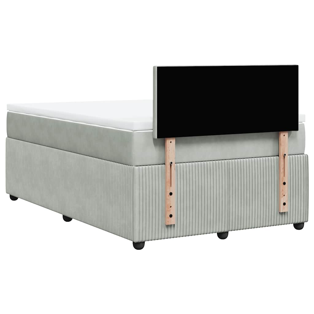 Giroletto a Molle con Materasso Grigio Chiaro 120x200cm Velluto | homemem39