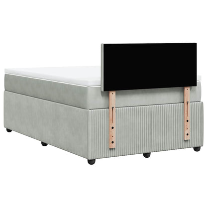 Giroletto a Molle con Materasso Grigio Chiaro 120x200cm Velluto | homemem39