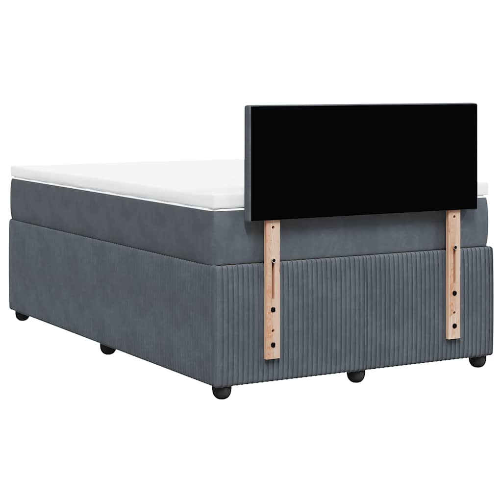 Giroletto a Molle con Materasso Grigio Scuro 120x200 cm Velluto | homemem39