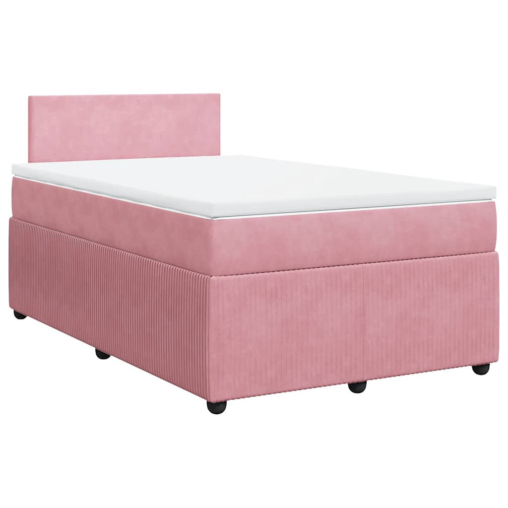 Giroletto a Molle con Materasso Rosa 120x200 cm in Velluto | homemem39