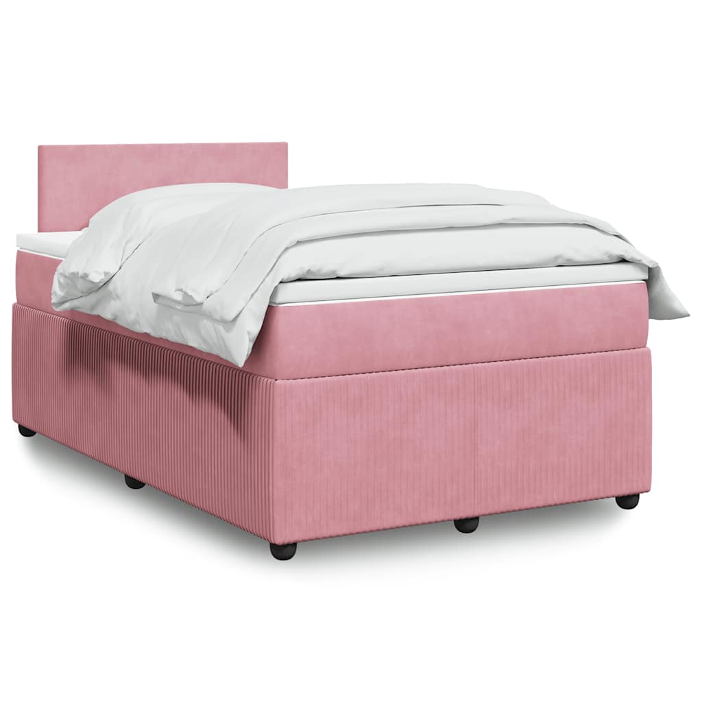 Giroletto a Molle con Materasso Rosa 120x200 cm in Velluto | homemem39