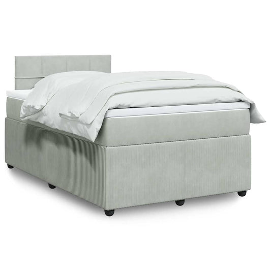 Giroletto a Molle con Materasso Grigio Chiaro 120x200cm Velluto | homemem39