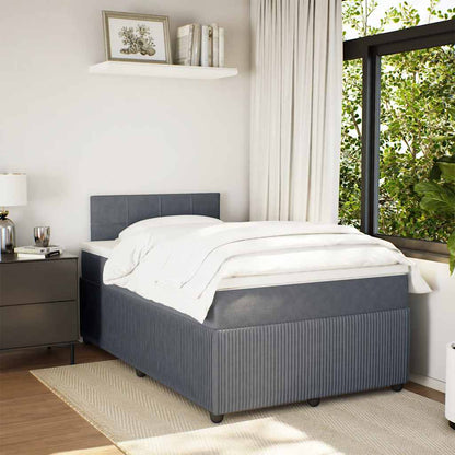 Giroletto a Molle con Materasso Grigio Scuro 120x200 cm Velluto | homemem39