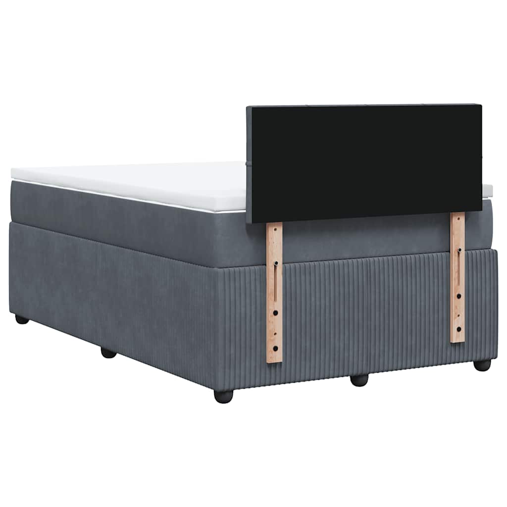 Giroletto a Molle con Materasso Grigio Scuro 120x200 cm Velluto | homemem39