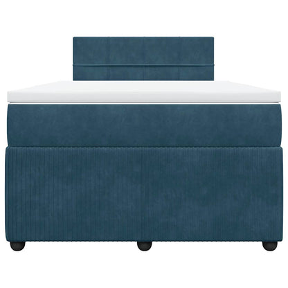 Giroletto a Molle con Materasso Blu 120x200 cm in Velluto