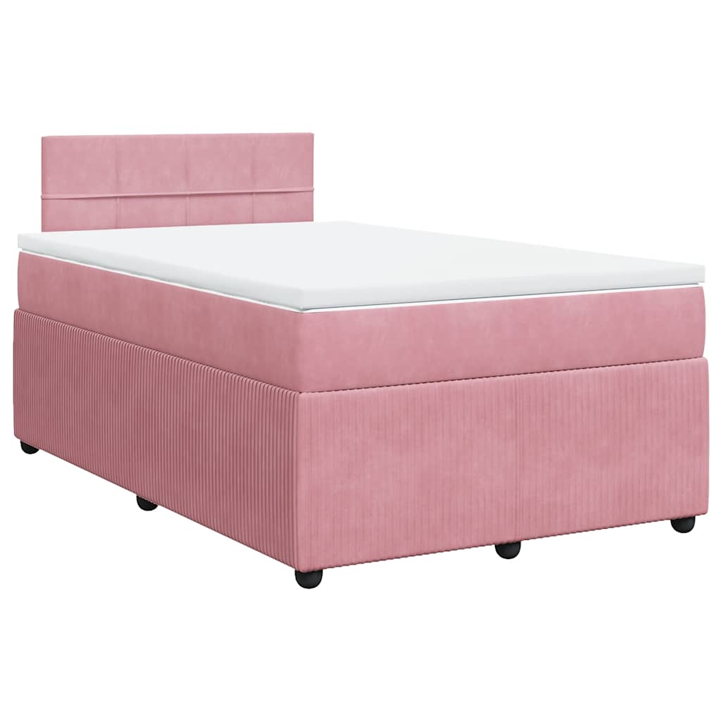 Giroletto a Molle con Materasso Rosa 120x200 cm in Velluto | homemem39