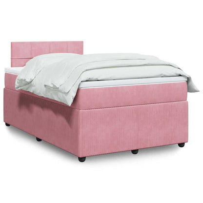 Giroletto a Molle con Materasso Rosa 120x200 cm in Velluto | homemem39