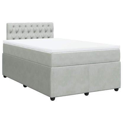 Giroletto a Molle con Materasso Grigio Chiaro 120x200cm Velluto | homemem39