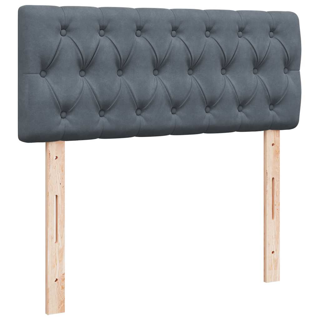 Giroletto a Molle con Materasso Grigio Scuro 120x200 cm Velluto | homemem39