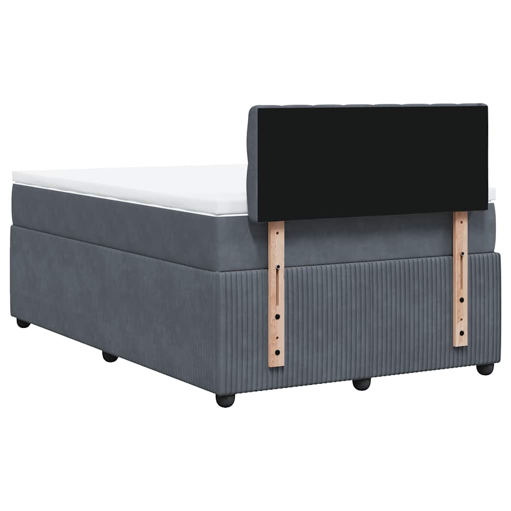 Giroletto a Molle con Materasso Grigio Scuro 120x200 cm Velluto | homemem39