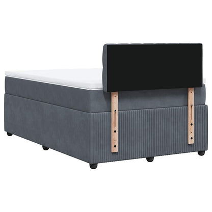 Giroletto a Molle con Materasso Grigio Scuro 120x200 cm Velluto | homemem39