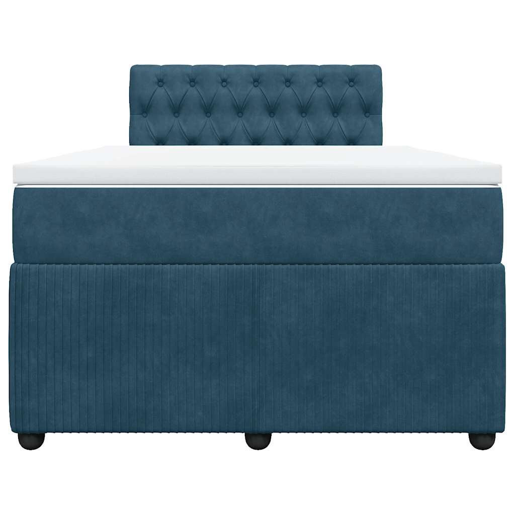 Giroletto a Molle con Materasso Blu 120x200 cm in Velluto
