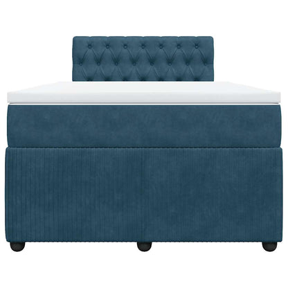 Giroletto a Molle con Materasso Blu 120x200 cm in Velluto
