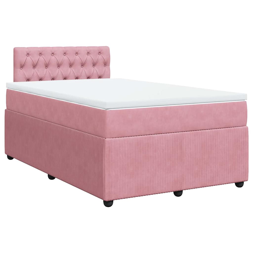 Giroletto a Molle con Materasso Rosa 120x200 cm in Velluto