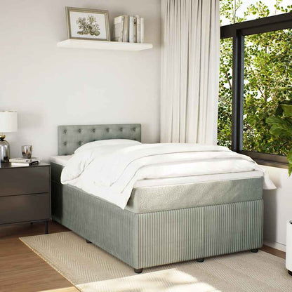 Giroletto a Molle con Materasso Grigio Chiaro 120x200cm Velluto | homemem39