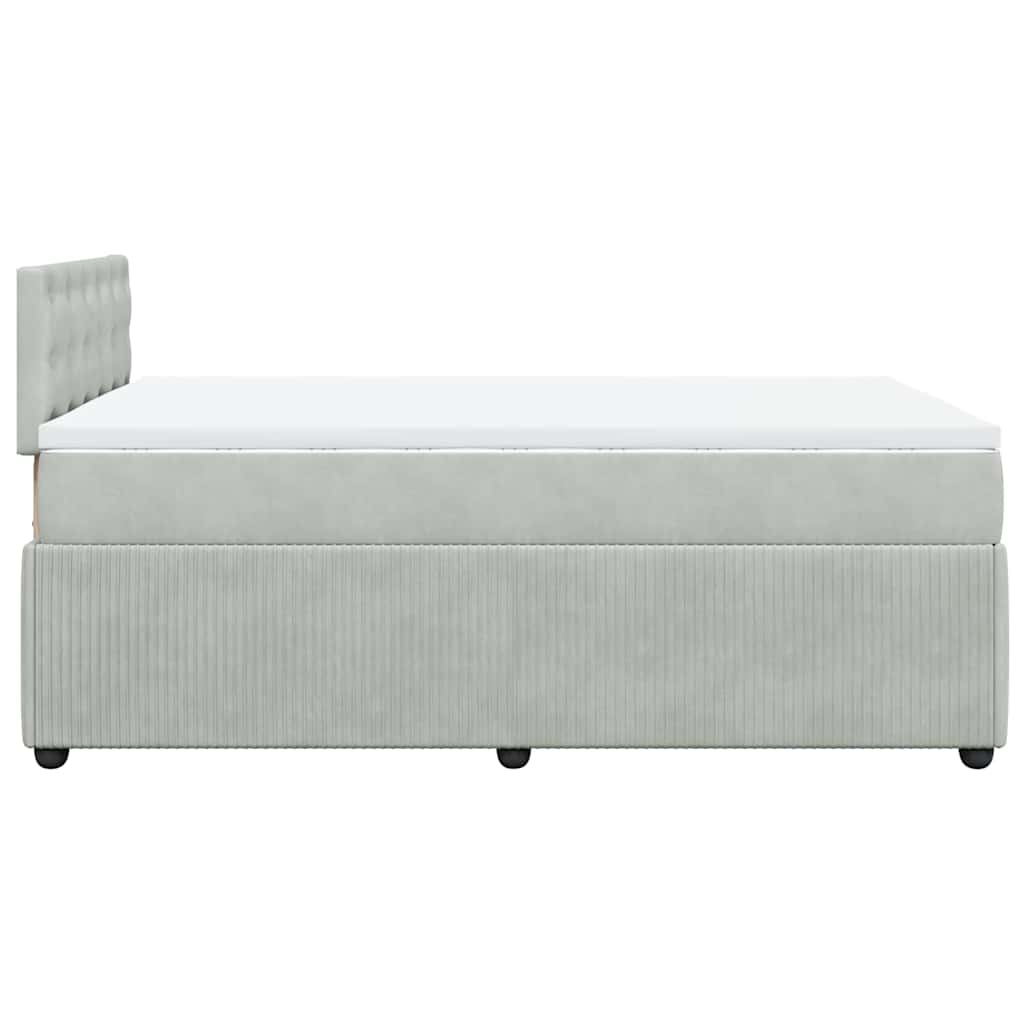 Giroletto a Molle con Materasso Grigio Chiaro 120x200cm Velluto | homemem39