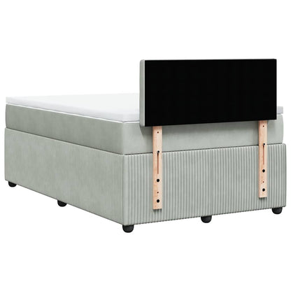Giroletto a Molle con Materasso Grigio Chiaro 120x200cm Velluto | homemem39