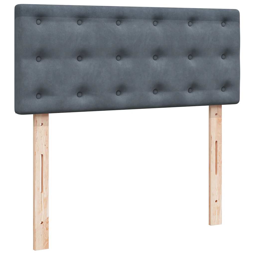 Giroletto a Molle con Materasso Grigio Scuro 120x200 cm Velluto | homemem39