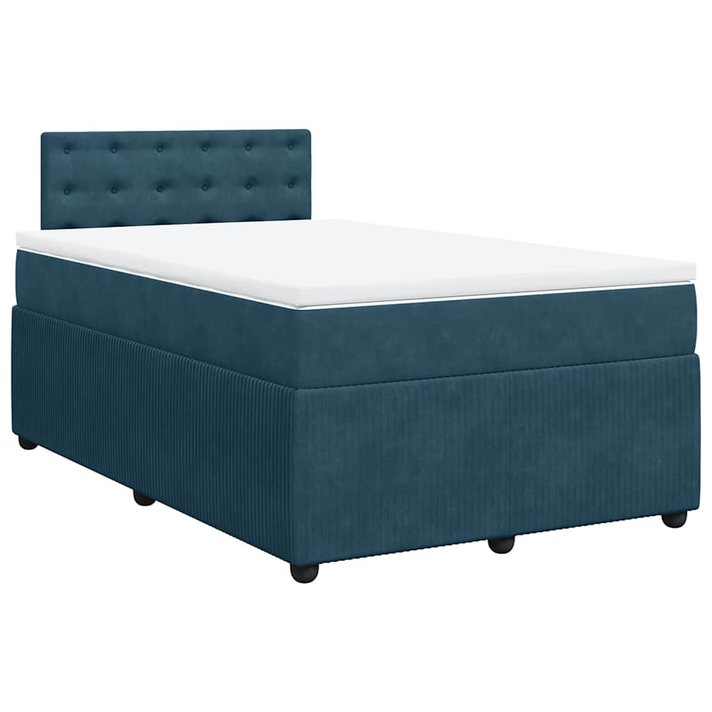 Giroletto a Molle con Materasso Blu 120x200 cm in Velluto | homemem39