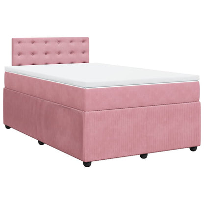 Giroletto a Molle con Materasso Rosa 120x200 cm in Velluto | homemem39