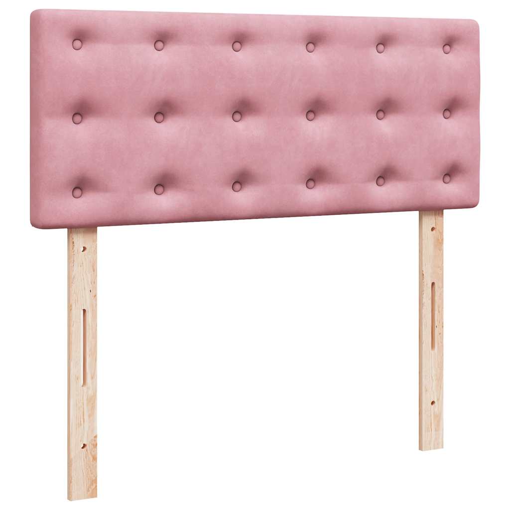 Giroletto a Molle con Materasso Rosa 120x200 cm in Velluto | homemem39