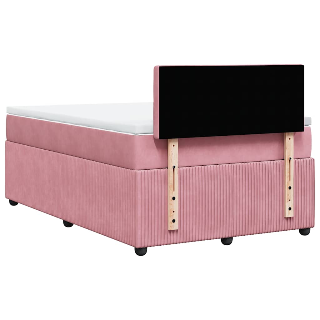 Giroletto a Molle con Materasso Rosa 120x200 cm in Velluto | homemem39