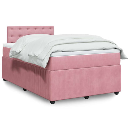 Giroletto a Molle con Materasso Rosa 120x200 cm in Velluto | homemem39