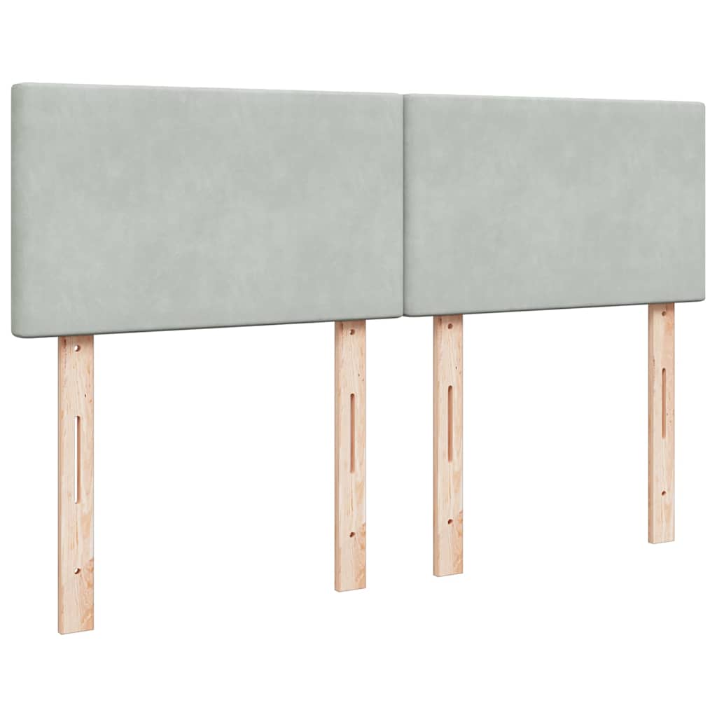 Giroletto a Molle con Materasso Grigio Chiaro 140x190cm Velluto - homemem39