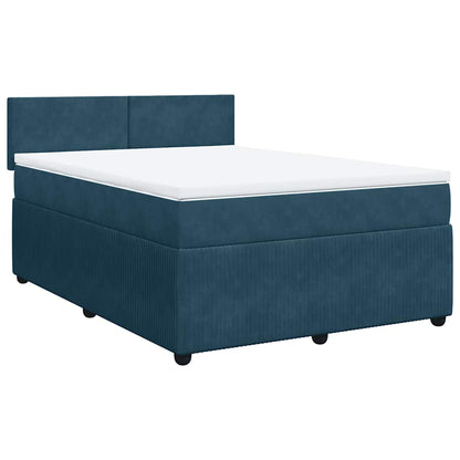 Giroletto a Molle con Materasso Blu 140x190 cm in Velluto