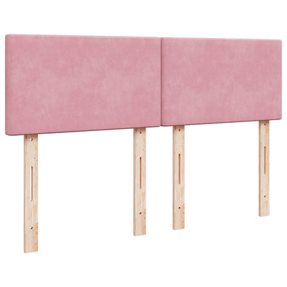 Giroletto a Molle con Materasso Rosa 140x190 cm in Velluto | homemem39