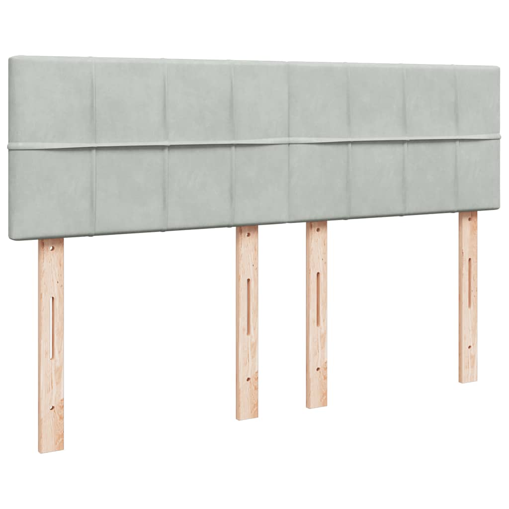 Giroletto a Molle con Materasso Grigio Chiaro 140x190cm Velluto - homemem39