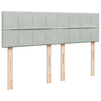 Giroletto a Molle con Materasso Grigio Chiaro 140x190cm Velluto - homemem39