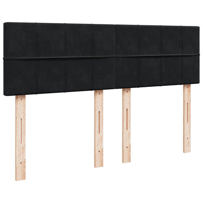 Giroletto a Molle con Materasso Nero 140x190 cm in Velluto | homemem39