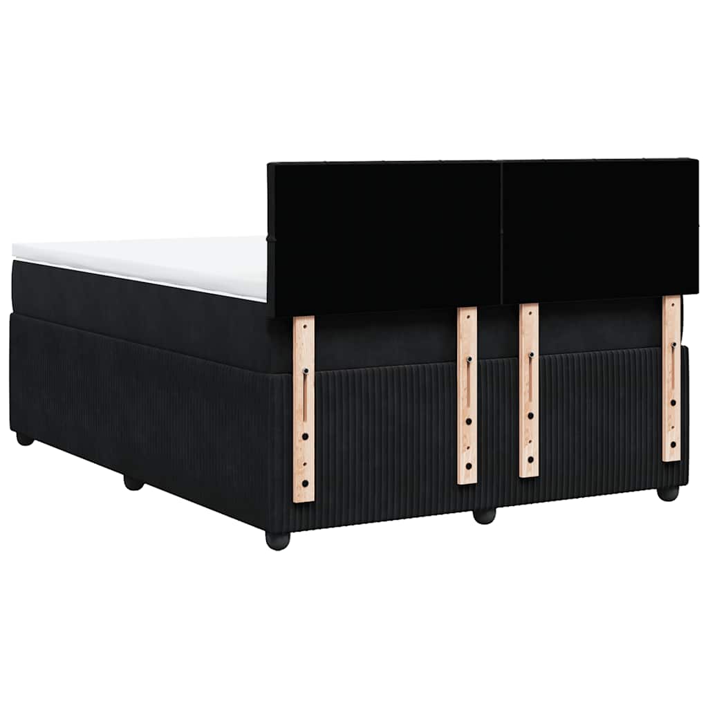 Giroletto a Molle con Materasso Nero 140x190 cm in Velluto | homemem39